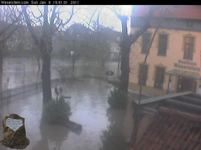 Hochwasser 2011 Gasthaus Weserstein, Hann. M�nden